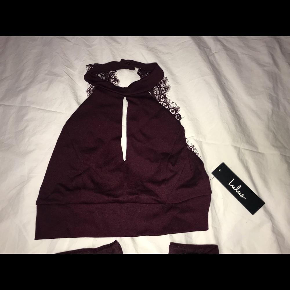 2 piece slim burgundy dress from Lulus - Picture 6 of 8